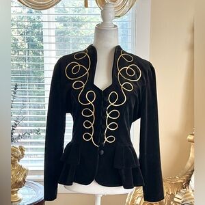 Elegant Black Jacket with Gold Detailing